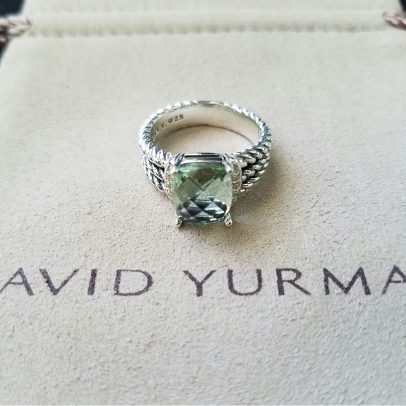 David Yurman prasiolite petite Wheaton ring with paved white diamonds - Picture 3 of 5